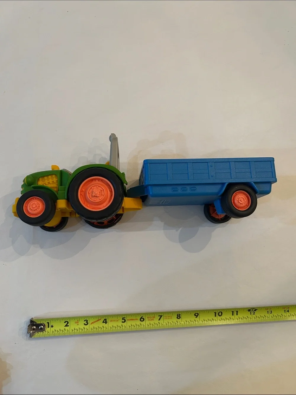 Green Tractor Toy with Trailer and Farm Animals
